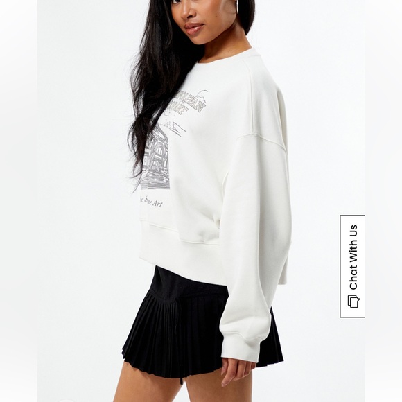 The MET Women's White Crew Neck Sweatshirt PACSUN - Picture 3 of 11